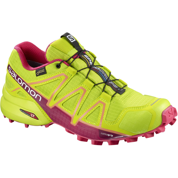 Salomon Israel SPEEDCROSS 4 GTX® W - Womens Trail Running Shoes - Yellow (JBIS-94017)